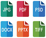 JPG, PSD, PPT, DOCX, TIFF & PDF printing